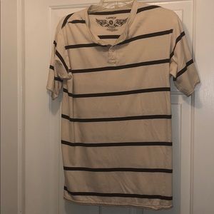 Carbon size S striped button shirt sleeve shirt